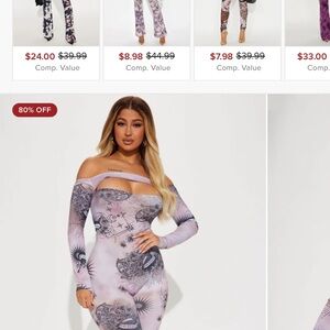 Fashion Nova Lavender Off-Shoulder Jumpsuit